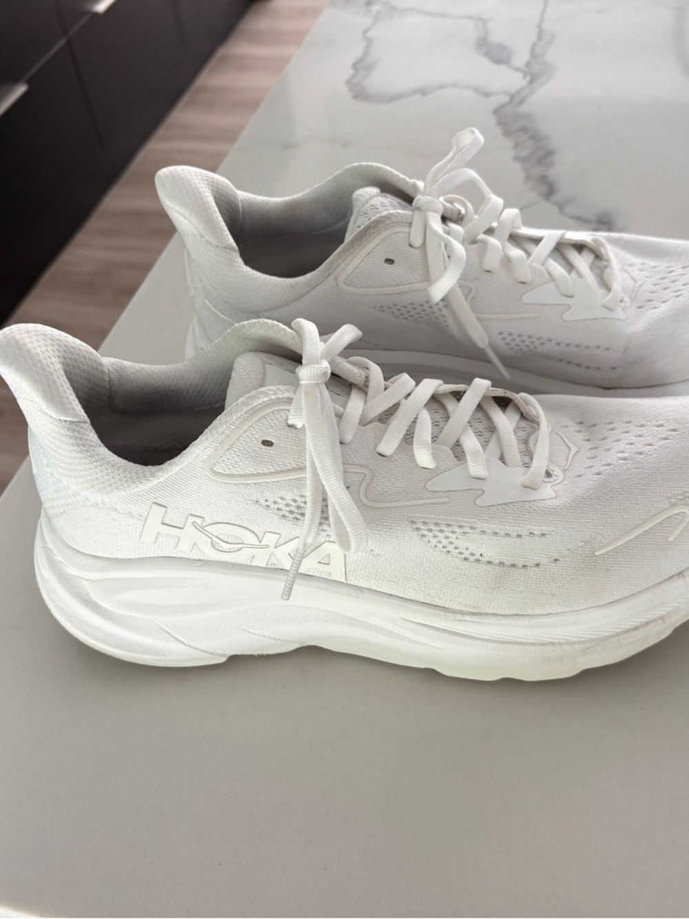 Hoka One One Men's Clifton 10 Lightweight Running Shoe - White - Picture 3 of 6